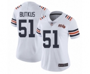 Women's Chicago Bears #51 Dick Butkus White 100th Season Limited Football Jersey