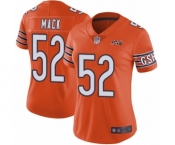 Women's Chicago Bears #52 Khalil Mack Orange Alternate 100th Season Limited Football Jersey