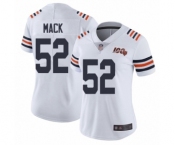 Women's Chicago Bears #52 Khalil Mack White 100th Season Limited Football Jersey