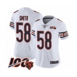 Women's Chicago Bears #58 Roquan Smith White Vapor Untouchable Limited Player 100th Season Football Jersey