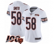 Women's Chicago Bears #58 Roquan Smith White Vapor Untouchable Limited Player 100th Season Football Jersey