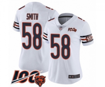 Women's Chicago Bears #58 Roquan Smith White Vapor Untouchable Limited Player 100th Season Football Jersey