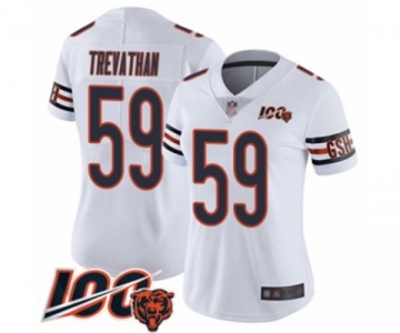 Women's Chicago Bears #59 Danny Trevathan White Vapor Untouchable Limited Player 100th Season Football Jersey