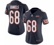 Women's Chicago Bears #68 James Daniels Navy Blue Team Color 100th Season Limited Football Jersey