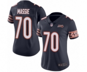 Women's Chicago Bears #70 Bobby Massie Navy Blue Team Color 100th Season Limited Football Jersey