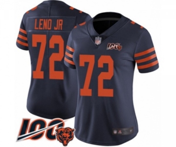 Women's Chicago Bears #72 Charles Leno Limited Navy Blue Rush Vapor Untouchable 100th Season Football Jersey