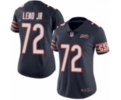 Women's Chicago Bears #72 Charles Leno Navy Blue Team Color 100th Season Limited Football Jersey