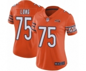 Women's Chicago Bears #75 Kyle Long Orange Alternate 100th Season Limited Football Jersey