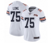 Women's Chicago Bears #75 Kyle Long White 100th Season Limited Football Jersey