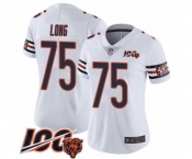 Women's Chicago Bears #75 Kyle Long White Vapor Untouchable Limited Player 100th Season Football Jersey