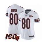 Women's Chicago Bears #80 Trey Burton White Vapor Untouchable Limited Player 100th Season Football Jersey