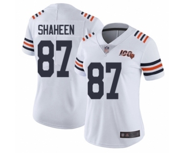 Women's Chicago Bears #87 Adam Shaheen White 100th Season Limited Football Jersey