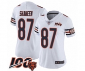 Women's Chicago Bears #87 Adam Shaheen White Vapor Untouchable Limited Player 100th Season Football Jersey