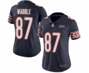 Women's Chicago Bears #87 Tom Waddle Navy Blue Team Color 100th Season Limited Football Jersey