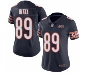 Women's Chicago Bears #89 Mike Ditka Navy Blue Team Color 100th Season Limited Football Jersey