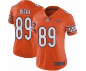 Women's Chicago Bears #89 Mike Ditka Orange Alternate 100th Season Limited Football Jersey