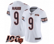 Women's Chicago Bears #9 Jim McMahon White Vapor Untouchable Limited Player 100th Season Football Jersey