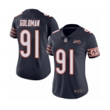 Women's Chicago Bears #91 Eddie Goldman Navy Blue Team Color 100th Season Limited Football Jersey