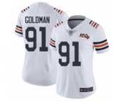 Women's Chicago Bears #91 Eddie Goldman White 100th Season Limited Football Jersey