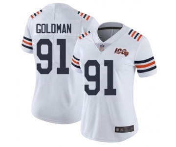 Women's Chicago Bears #91 Eddie Goldman White 100th Season Limited Football Jersey