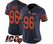 Women's Chicago Bears #96 Akiem Hicks Limited Navy Blue Rush Vapor Untouchable 100th Season Football Jersey