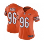 Women's Chicago Bears #96 Akiem Hicks Orange Alternate 100th Season Limited Football Jersey