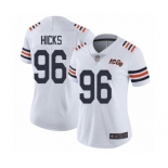 Women's Chicago Bears #96 Akiem Hicks White 100th Season Limited Football Jersey