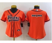 Women's Chicago Bears Orange Team Big Logo With Patch Cool Base Stitched Baseball Jersey