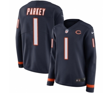 Women's Nike Chicago Bears #1 Cody Parkey Limited Navy Blue Therma Long Sleeve NFL Jersey