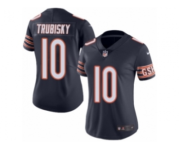 Women's Nike Chicago Bears #10 Mitchell Trubisky Limited Navy Blue Rush NFL Jersey