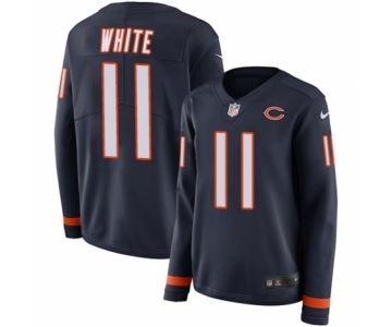 Women's Nike Chicago Bears #11 Kevin White Limited Navy Blue Therma Long Sleeve NFL Jersey