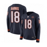 Women's Nike Chicago Bears #18 Taylor Gabriel Limited Navy Blue Therma Long Sleeve NFL Jersey