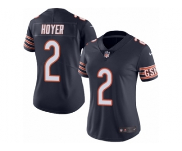 Women's Nike Chicago Bears #2 Brian Hoyer Limited Navy Blue Rush NFL Jersey