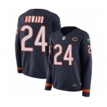 Women's Nike Chicago Bears #24 Jordan Howard Limited Navy Blue Therma Long Sleeve NFL Jersey