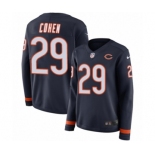 Women's Nike Chicago Bears #29 Tarik Cohen Limited Navy Blue Therma Long Sleeve NFL Jersey