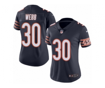 Women's Nike Chicago Bears #30 B.W. Webb Limited Navy Blue Rush NFL Jersey