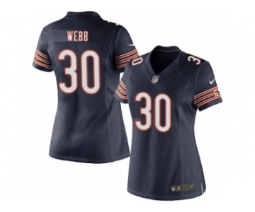 Women's Nike Chicago Bears #30 B.W. Webb Limited Navy Blue Team Color NFL Jersey