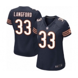 Women's Nike Chicago Bears #33 Jeremy Langford Game Navy Blue Team Color NFL Jersey