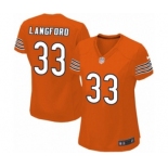 Women's Nike Chicago Bears #33 Jeremy Langford Game Orange Alternate NFL Jersey