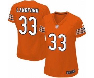 Women's Nike Chicago Bears #33 Jeremy Langford Game Orange Alternate NFL Jersey