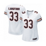 Women's Nike Chicago Bears #33 Jeremy Langford Game White NFL Jersey