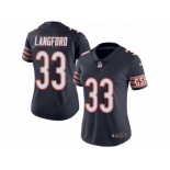 Women's Nike Chicago Bears #33 Jeremy Langford Limited Navy Blue Rush NFL Jersey