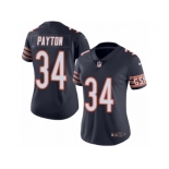 Women's Nike Chicago Bears #34 Walter Payton Limited Navy Blue Rush NFL Jersey