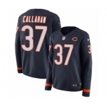 Women's Nike Chicago Bears #37 Bryce Callahan Limited Navy Blue Therma Long Sleeve NFL Jersey