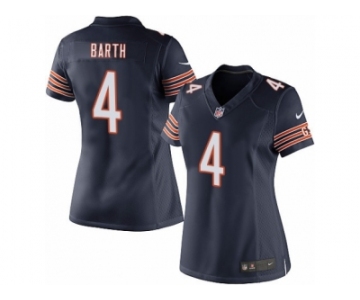 Women's Nike Chicago Bears #4 Connor Barth Limited Navy Blue Team Color NFL Jersey