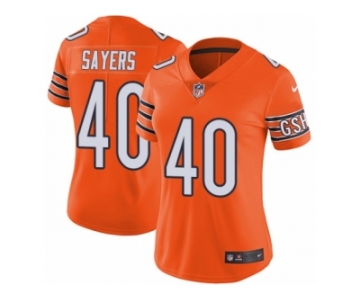 Women's Nike Chicago Bears #40 Gale Sayers Vapor Untouchable Limited Orange Rush NFL Jersey