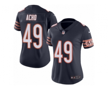 Women's Nike Chicago Bears #49 Sam Acho Limited Navy Blue Rush NFL Jersey