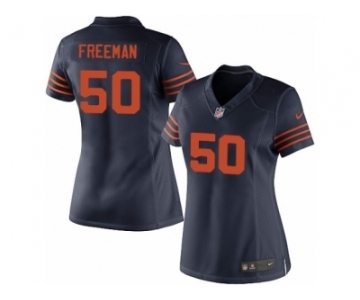 Women's Nike Chicago Bears #50 Jerrell Freeman Limited Navy Blue 1940s Throwback Alternate NFL Jersey