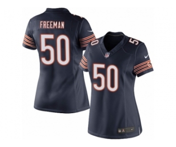 Women's Nike Chicago Bears #50 Jerrell Freeman Limited Navy Blue Team Color NFL Jersey