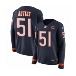 Women's Nike Chicago Bears #51 Dick Butkus Limited Navy Blue Therma Long Sleeve NFL Jersey